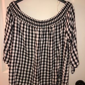 Francesca’s Off the Shoulder Gingham Top